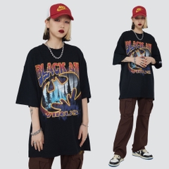 Áo Phông HY KOREA Tay Lỡ Nam Nữ Black Air Unisex Form Rộng TLLC59