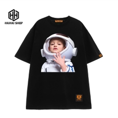 Áo phông rộng nam nữ Em bé đội mũ phi hành 374 unisex streetwear