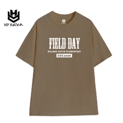 Áo Phông Rộng Tay Lỡ Unisex Basic HY Korea Cotton 100 chữ FIELD DAY 728