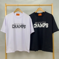 TLDC23 Áo Thun Lỡ In Decal Hàn Quốc Champs