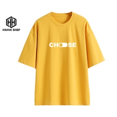 Áo Phông Unisex Quảng Châu Tay Lỡ In hình Choose 456 Cotton 100 Màu Pastel