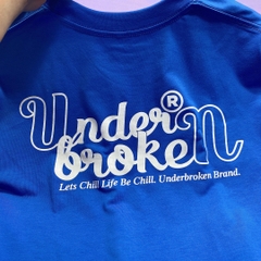Áo Thun Tay Lỡ UNDERBROKEN Cotton Cổ tròn Màu Xanh
