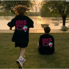 Áo thun tay lỡ unisex form rộng Love Poison 1030 HY KOREA