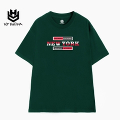 Áo Thun Tay Lỡ Unisex Basic HY Korea Cotton 100 chữ NEWYORK 733