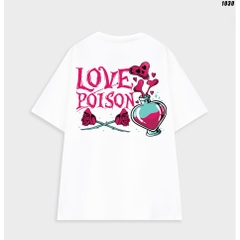 Áo thun tay lỡ unisex form rộng Love Poison 1030 HY KOREA