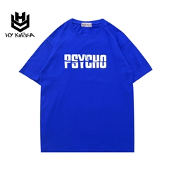 Áo Thun HY Korea Nam Nữ Form Rộng Tay Ngắn In Hình PSYCHO Chính Hãng, Vải Cotton 75% Co Giãn 4 Chiều, DC232