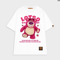 Áo thun tay lỡ cặp đôi HY KOREA Gấu Lotso Love's sky 1226 nam nữ form rộng