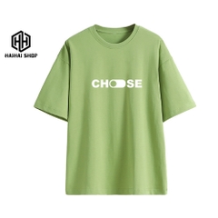 Áo Phông Unisex Quảng Châu Tay Lỡ In hình Choose 456 Cotton 100 Màu Pastel