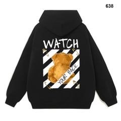 Áo Khoác Hoodie HY KOREA Gấu Watch 638 Ulzzang Unisex