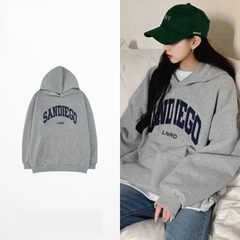 Áo hoodie nam nữ,Áo sweater nỉ nam nữ from rộng Unisex chất nỉ ngoại 2 lớp dày dặn Sandiego DC284