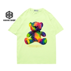 Áo form rộng nữ nam tay ngắn unisex in hình Gấu nhiều màu 446