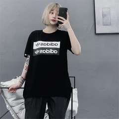 Áo Thun Nữ Phom Rộng Tay Lỡ In Hình Chữ Adidas 2 Dòng.