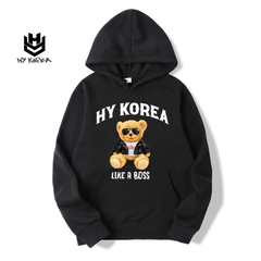 Áo Hoodie HY KOREA Vải Nỉ Nam Nữ Gấu Like A Boss 436 Nỉ Sweater Unisex Cute.