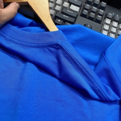 Áo Thun Tay Lỡ UNDERBROKEN Cotton Cổ tròn Màu Xanh
