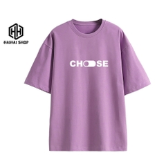 Áo Phông Unisex Quảng Châu Tay Lỡ In hình Choose 456 Cotton 100 Màu Pastel