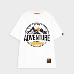 Áo thun unisex tay lỡ HY KOREA nam nữ form rộng in hình Adventure 522