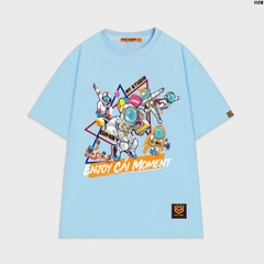 Áo thun tay lỡ nam nữ form rộng Enjoy Cái Moment 1126 HY KOREA