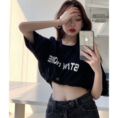 Áo thun nam nữ HY KOREA unisex tay lỡ StayHome 283, áo phông tay lỡ unisex form rộng oversize streetwear.