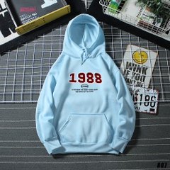 Áo Hoodie Couple Nam Nữ in hình 1988 HY KOREA  807 Vải Nỉ Bông