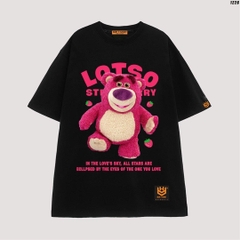 Áo thun tay lỡ cặp đôi HY KOREA Gấu Lotso Love's sky 1226 nam nữ form rộng