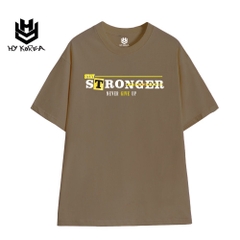 Áo Thun Tay Lỡ Unisex Nam Nữ HY Korea Cotton 100 chữ STRONGER 729.