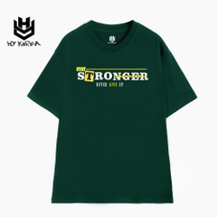 Áo Thun Tay Lỡ Unisex Nam Nữ HY Korea Cotton 100 chữ STRONGER 729.