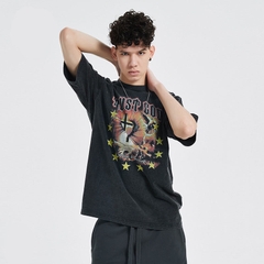 Áo Phông Rộng HY KOREA Tay Lỡ Trust God Unisex Nam Nữ TLLC60