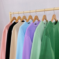 [Mã LT50 giảm 50K đơn 150K] Áo Sweater Nam Nữ HY KOREA Trơn Chất Nỉ Bông Dày Dặn Form Rộng Freesize Unisex