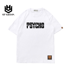 Áo Thun HY Korea Nam Nữ Form Rộng Tay Ngắn In Hình PSYCHO Chính Hãng, Vải Cotton 75% Co Giãn 4 Chiều, DC232