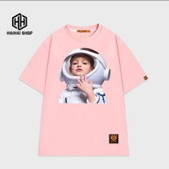 Áo phông rộng nam nữ Em bé đội mũ phi hành 374 unisex streetwear