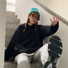 Áo Hoodie Trơn Màu Đen