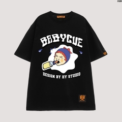Áo thun tay lỡ unisex form rộng BabyCue 1128 HY KOREA