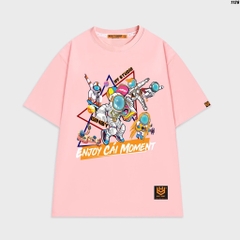 Áo thun tay lỡ nam nữ form rộng Enjoy Cái Moment 1126 HY KOREA