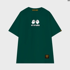 Áo thun HY STUDIO tay lỡ form rộng nam nữ cotton 75 halloween 1141