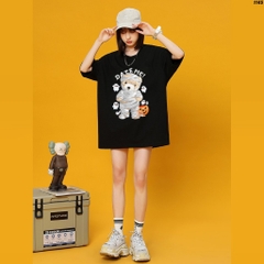 Áo thun tay lỡ unisex form rộng Gấu Date Me 1145 HY STUDIO