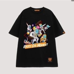 Áo thun tay lỡ nam nữ form rộng Enjoy Cái Moment 1126 HY KOREA