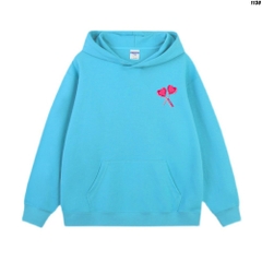 Áo hoodie unisex couple form rộng Nỉ Bông Kẹo Tim 1130 HY KOREA