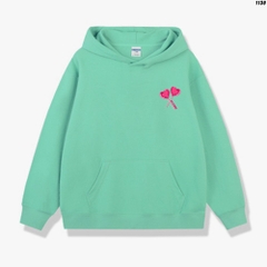 Áo hoodie unisex couple form rộng Nỉ Bông Kẹo Tim 1130 HY KOREA
