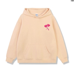 Áo hoodie unisex couple form rộng Nỉ Bông Kẹo Tim 1130 HY KOREA