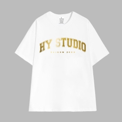 Áo Thun Tay Lỡ Cotton 100 Nam Form Rộng Tráng Gương Vàng HY STUDIO 187