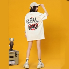 Áo Thun Nam Nữ Tay Lỡ Cotton 100 RealFaker 1112 HY KOREA
