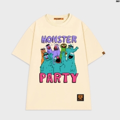 Áo thun tay lỡ nam nữ form rộng Monster Party 960 VyVy