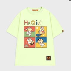 Áo phông nam nữ tay lỡ form rộng cute Bé bút chì HaQiu 967