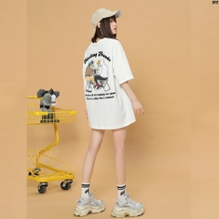 Áo thun tay lỡ unisex form rộng nam nữ Meeting Friends 972