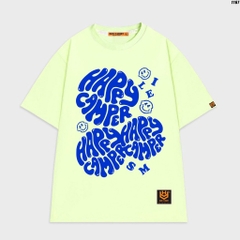 Áo thun tay lỡ form rộng unisex Happy Camper 1167 HY KOREA
