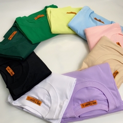 Áo thun HY KOREA form rộng thêu Tam giác vuông tròn 58 tay lỡ nam nữ