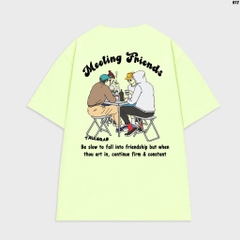 Áo thun tay lỡ unisex form rộng nam nữ Meeting Friends 972