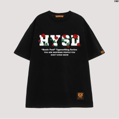 Áo thun nam nữ tay lỡ form rộng unisex Hoa hồng quấn HYSD 1163
