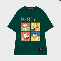 Áo phông nam nữ tay lỡ form rộng cute Bé bút chì HaQiu 967