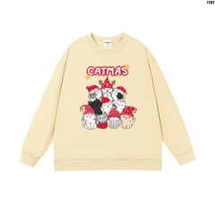 Áo Sweater nam nữ unisex nỉ bông Catmas 1151 HY KOREA